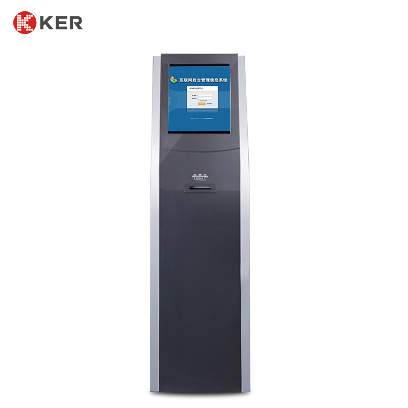 17 inches queue and call QMS kiosk touchscreen print ticket kiosks self service payment kiosks