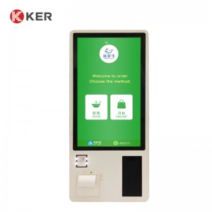 Professional Design China Dedi 32″ Self Service Ordering Payment Kiosk with Printer and Barcode/Qr Scanner