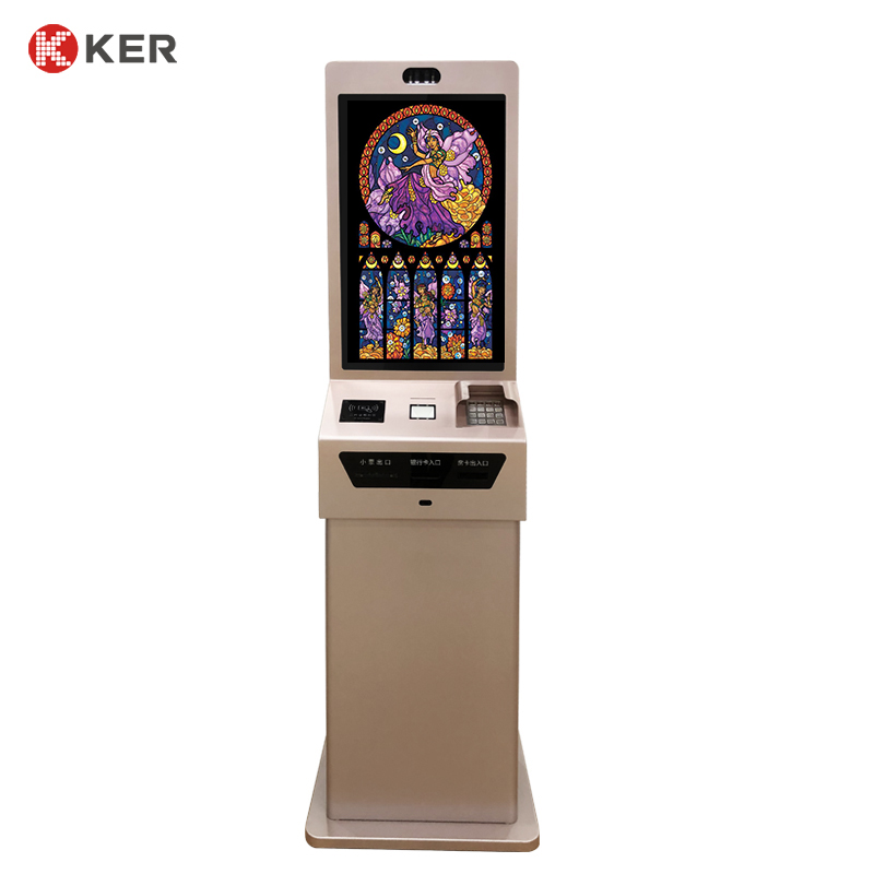 Factory direct sale OEM ODM 27 inch Customizable Design Hotel Kiosk Self Check-in Hotel Key Card Dispenser Kiosk