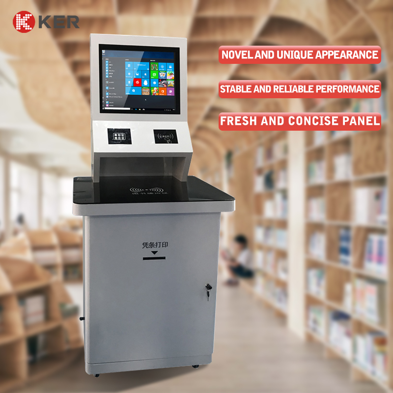Intelligent Library Kiosk Self Service Borrow Return Book Terminal Smart Kiosk With Card Reader Nfc Reader Bar Code Reader
