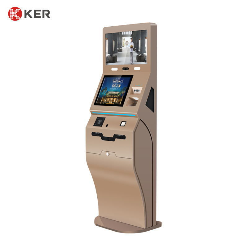 Horizontal Interactive All In One Pc Hotel Terminal Self Service Kiosk