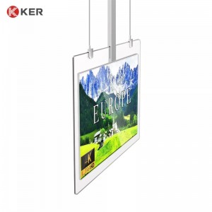 43/49/55 inches double side hanging digital signage transparent effective dual display digital signage tv