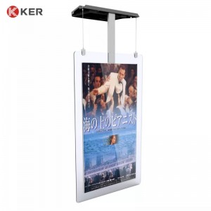 43/49/55 inches double side hanging digital signage transparent effective dual display digital signage tv