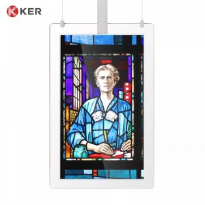 43/49/55 inches double side hanging digital signage transparent effective dual display digital signage tv