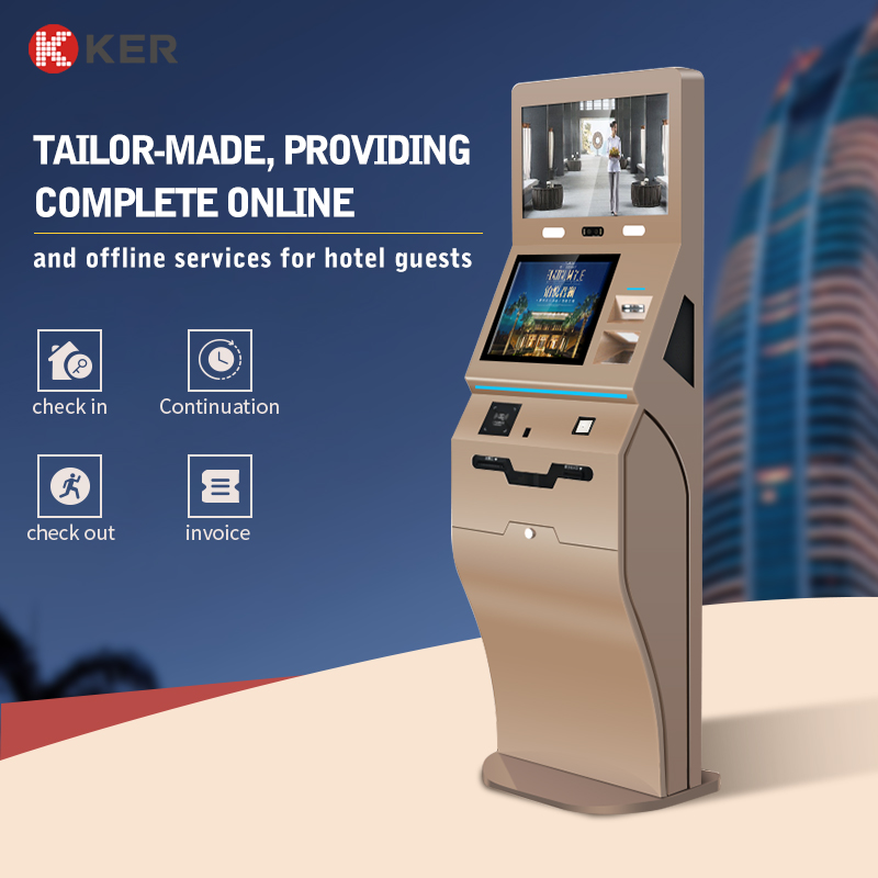 Horizontal Interactive All In One Pc Hotel Terminal Self Service Kiosk