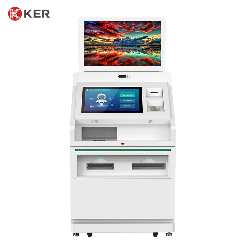 Card Reader Dispenser All In One passport scanner touch screen self service print terminal Kiosk