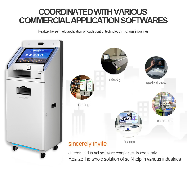 Factory Touchscreen Scanner Printer Multifunction Self Service Report Collect Terminal Kiosk