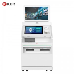 China OEM Windows Floor Stand Touch Screen Kiosk - Card Reader Dispenser All In One passport scanner touch screen self service print terminal Kiosk – Chujie