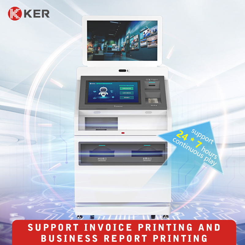 Interactive Automatic Touch Screen Ordering Machine Self Service Print Terminal Kiosk