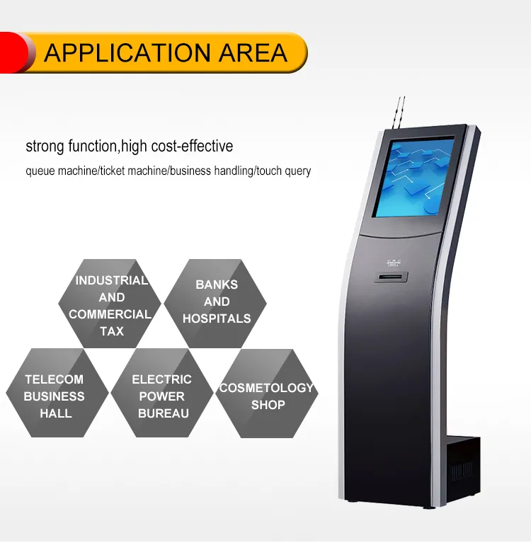 Best Price for 17 Inch Touchscreen Kiosk - Self Service Ticket Print Terminal Kiosk Multifunction Self Service Terminal With Gift Card Dispenser – Chujie