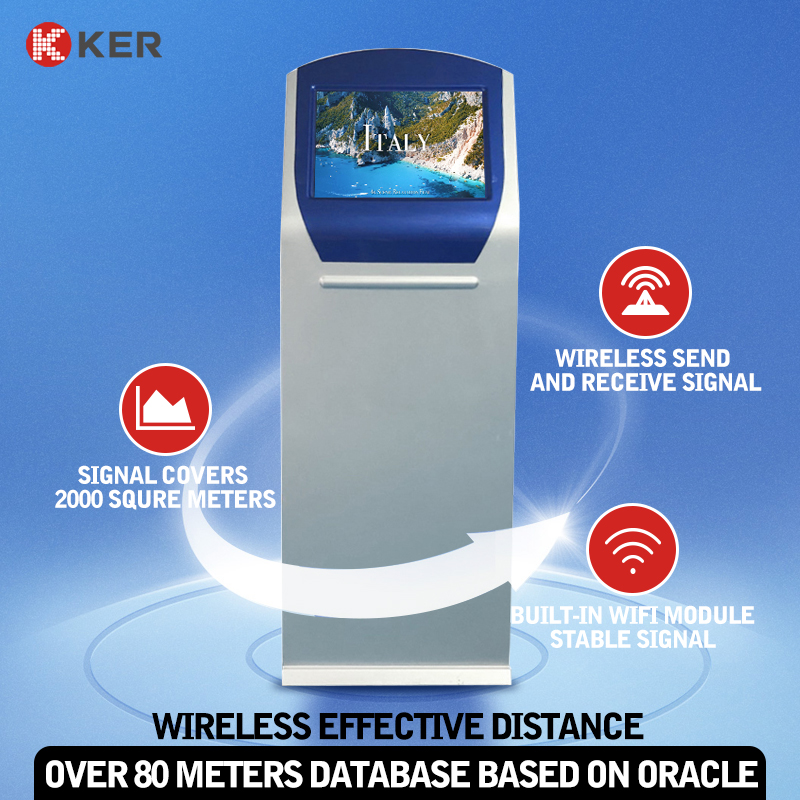 19\21.5 inches self service ticket kiosk with metal keyboard touch pad with IC\ID\NFC reader kiosk lcd touch screen kiosk