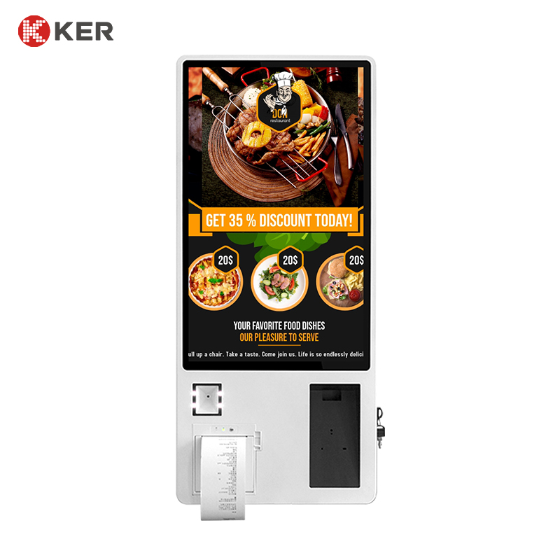 32 inches stand floor self service order and payment kiosk Macdonald kiosk restaurant fast food touch kiosk