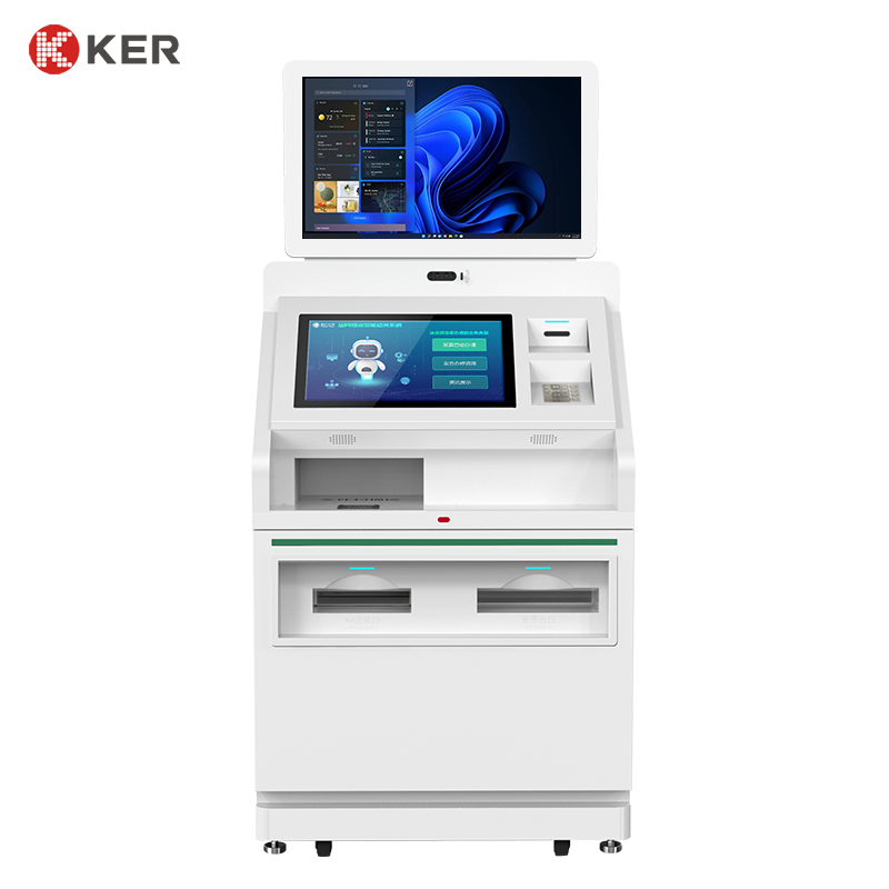 Card Reader Dispenser All In One passport scanner touch screen self service print terminal Kiosk