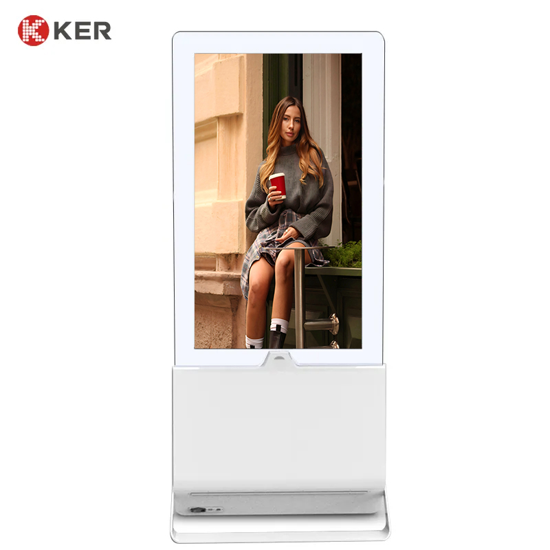 55 inch indoor floor stand double side digital signage standing advertising display advertisement screen wifi network