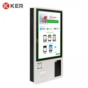 Professional Design China Dedi 32″ Self Service Ordering Payment Kiosk with Printer and Barcode/Qr Scanner