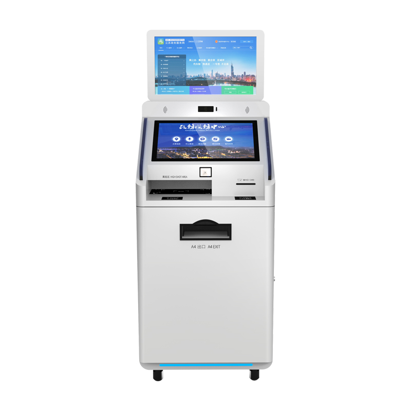 Dual Screen Document Printing And Scanning Machine Customized Smart Multifunction Self Service Report Collect Terminal Kiosk